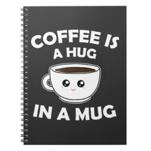 Caderno Espiral Café é abraço em uma caneca Kawaii