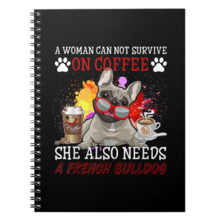 Caderno Espiral Café E Café Cão E Presentes Franceses Para Bulldog