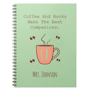 Caderno Espiral Café E Livros São Os Melhores Companheiros