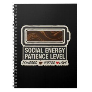 Caderno Espiral Café Energiza Bateria Social Nível de Energia Di