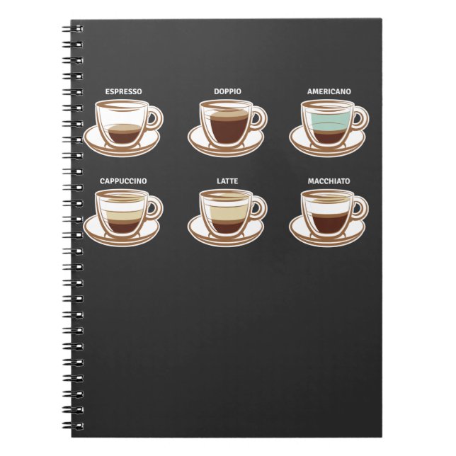 Caderno Espiral Café Espresso Americano Cappuccino Drinker (Frente)