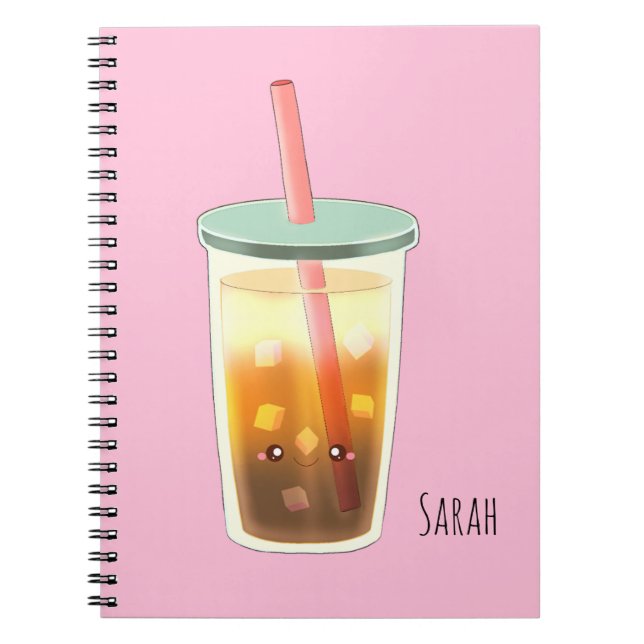 Caderno Espiral Café Físico De Caramelo Com Magneta De Espuma (Frente)