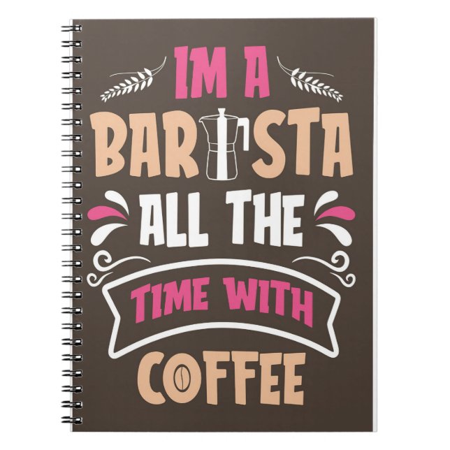 Caderno Espiral Café Lover Eu Sou Um Café Barista (Frente)
