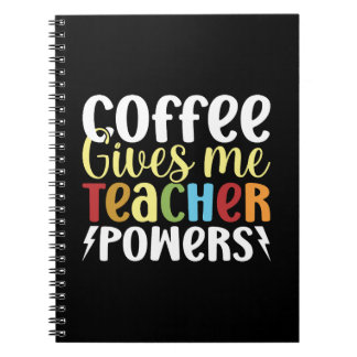 Caderno Espiral Café Me Dá Poderes De Professora