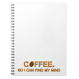 Caderno Espiral Café. Para que eu possa encontrar minha mente, cit