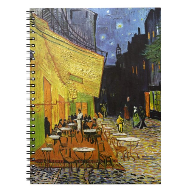Caderno Espiral Cafe Terrace na Night Van Gogh (Frente)
