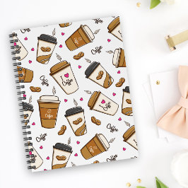 Caderno Espiral Cafés, Feijões, Fachos De Café, Lover De Café, Cor