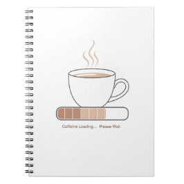 Caderno Espiral Caffeine Loading -Minimalist Funny Coffee Line Art