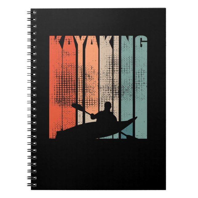 Caderno Espiral Caiaque Canoagem Retro (Frente)