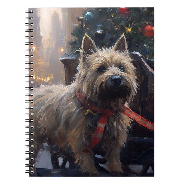 Caderno Espiral Cairn Terrier Christmas Fesason Season (Frente)