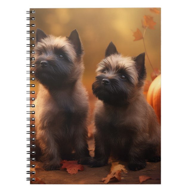 Caderno Espiral Cairn Terrier Puppy Autumn Delight Pumpkin (Frente)