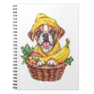 Caderno Espiral Caixa de Banana Lutadora � Cachorro de Fruta Engra