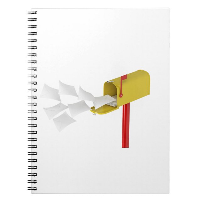 Caderno Espiral Caixa de correio com letras voadoras (Frente)