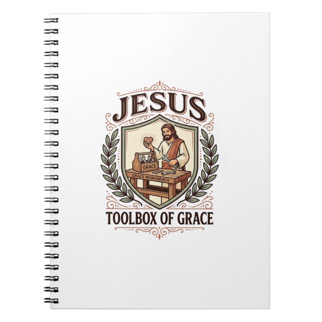 Caderno Espiral Caixa de Ferramentas de Graça de Jesus Caixa de Fe (Frente)