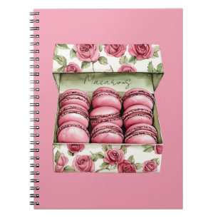 Caderno Espiral Caixa de Macarons Rosas Bonitas