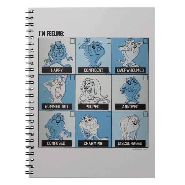 Caderno Espiral Caixa de seleção TAZ™ Emotion (Frente)