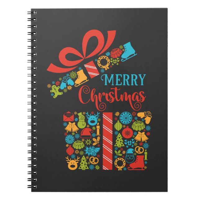 Caderno Espiral Caixa de Surpresa de Natal (Frente)
