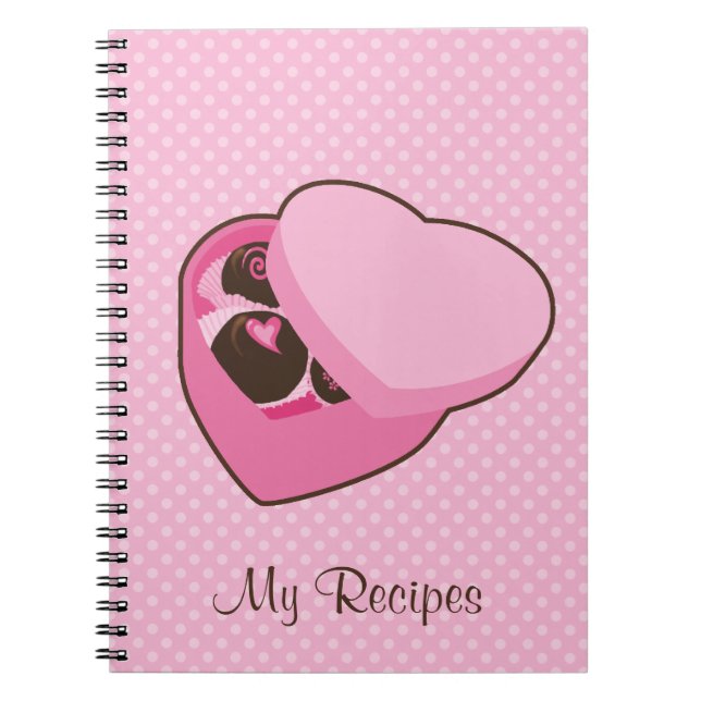 Caderno Espiral Caixa do livro da receita dos chocolates (Frente)
