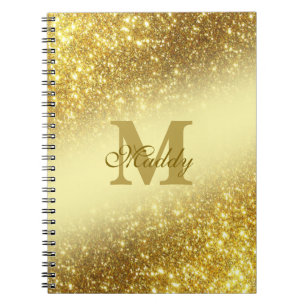 Caderno Espiral caixa iPhone personalizada com brilho dourado / iP