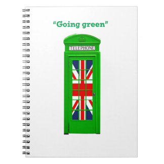 Caderno Espiral Caixa telefônica de Londres "Ficando verde"