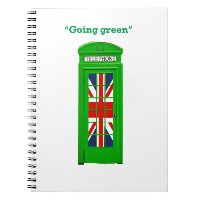 Caderno Espiral Caixa telefônica de Londres "Ficando verde" (Frente)