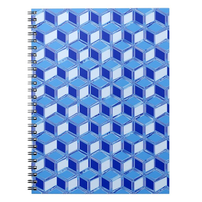Caderno Espiral Caixas de 3 d crômicos - azul de cobalto (Frente)