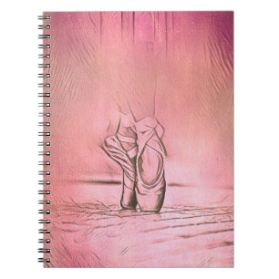 Caderno Espiral Calçados cor-de-rosa no ponteiro