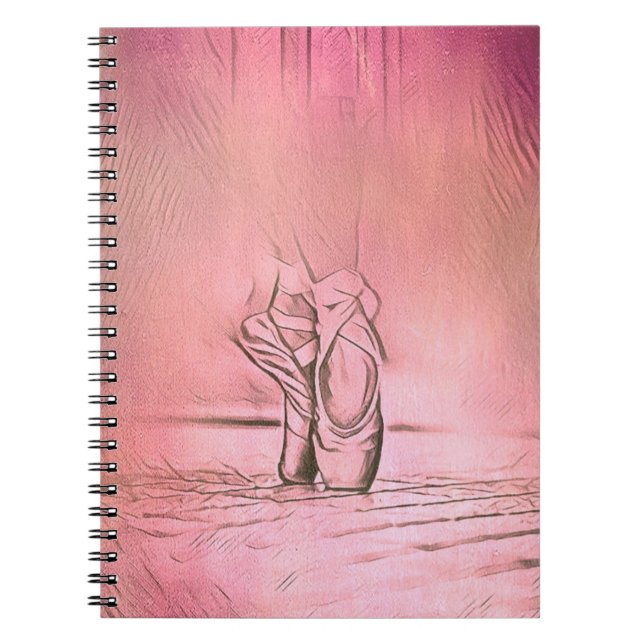 Caderno Espiral Calçados cor-de-rosa no ponteiro (Frente)
