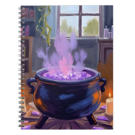 Caderno Espiral Caldeirão de Bruxa Halloween Sinistro