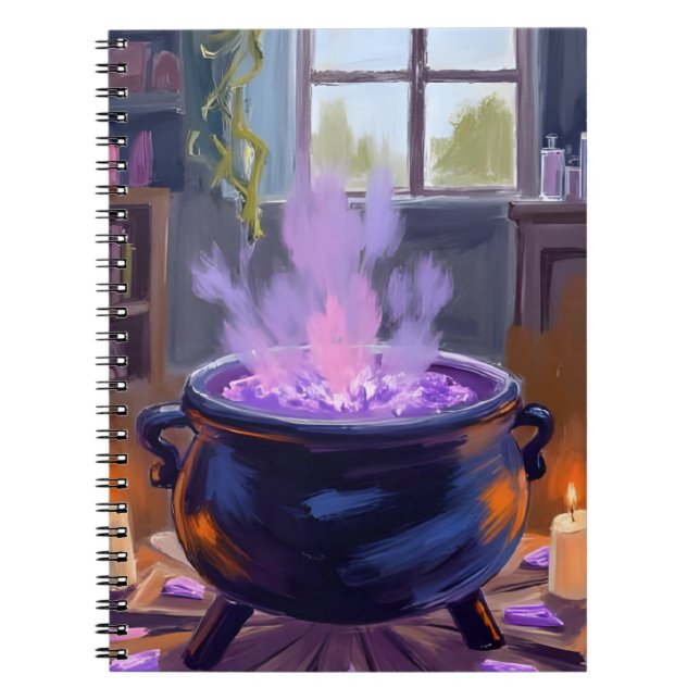 Caderno Espiral Caldeirão de Bruxa Halloween Sinistro (Frente)