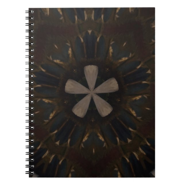 Caderno Espiral Caleidoscópio Design Dardo Arte Russa Marrom Escur (Frente)