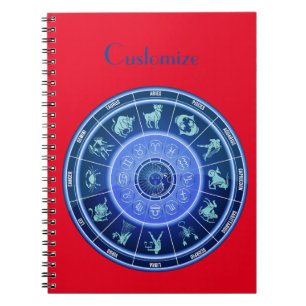 Caderno Espiral Calendário de Astrologia de Sinal Sun Zodiac Thun