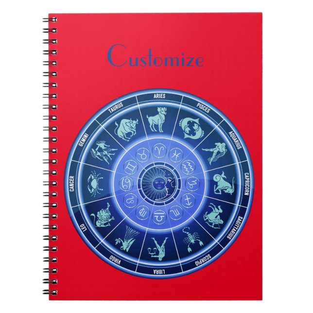 Caderno Espiral Calendário de Astrologia de Sinal Sun Zodiac Thund (Frente)