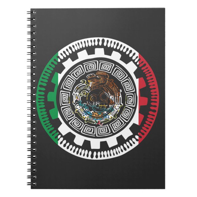 Caderno Espiral Calendário Histórico Mexicano Aztec México Maya (Frente)