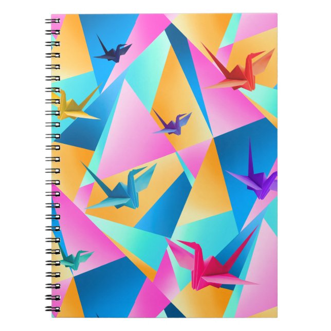 Caderno Espiral Calidoscópio de Origami (Frente)
