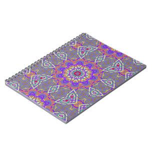 Caderno Espiral Calidoscópio moderno em relevo