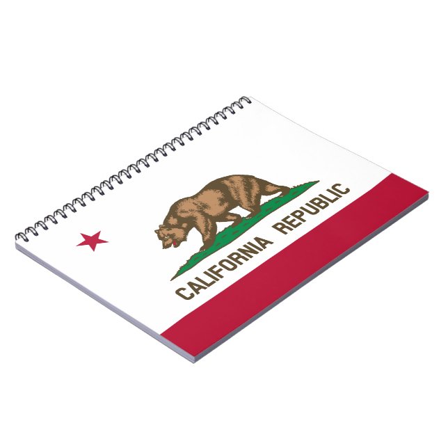 Caderno Espiral California Cali Republic Bear Flag, EUA States Not (Left Side)