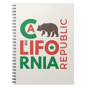 Caderno Espiral Califórnia com logotipo do urso de urso