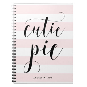 Caderno Espiral Caligrafia Cutie-Pie Tinta-Rosa Personalizada