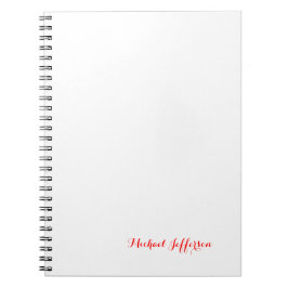 Caderno Espiral Caligrafia Manuscrita Elegante Simples Vermelho Br