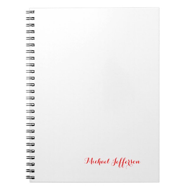 Caderno Espiral Caligrafia Manuscrita Elegante Simples Vermelho Br (Frente)