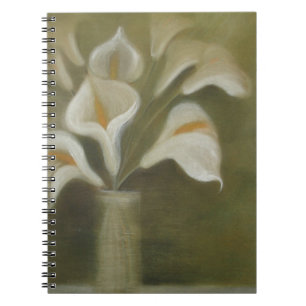 Caderno Espiral Calla Corta Flores Em Vaso Artístico-Vazio