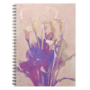 Caderno Espiral Calla Lily Flower Art do Jardim de Gertie