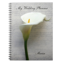Caderno Espiral Calla Lily na caligrafia antiga