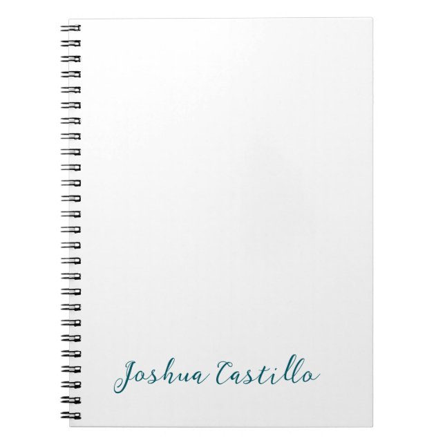 Caderno Espiral Calligraphy Simple Plain Professional Name (Frente)