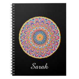 Caderno Espiral Calm Linda e Colorida Floral Mandala