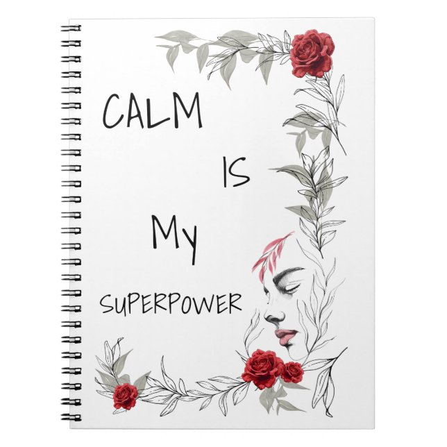 Caderno Espiral Calma É Meu Superpoder | Autoconfiança e Confiança (Frente)