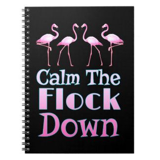 Caderno Espiral Calma, Flamingo Engraçado.
