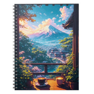 Caderno Espiral Calma Matinal sobre Fuji