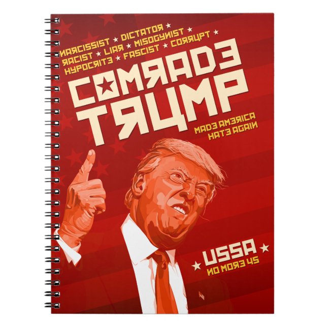 Caderno Espiral Camarada Trump - Poster soviético (Frente)